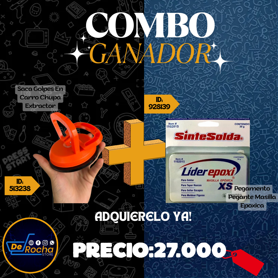 combo pegamento masilla+saca golpes